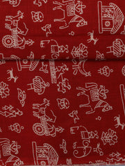 Printed Cotton Blend Unstitched Suit With Dupatta