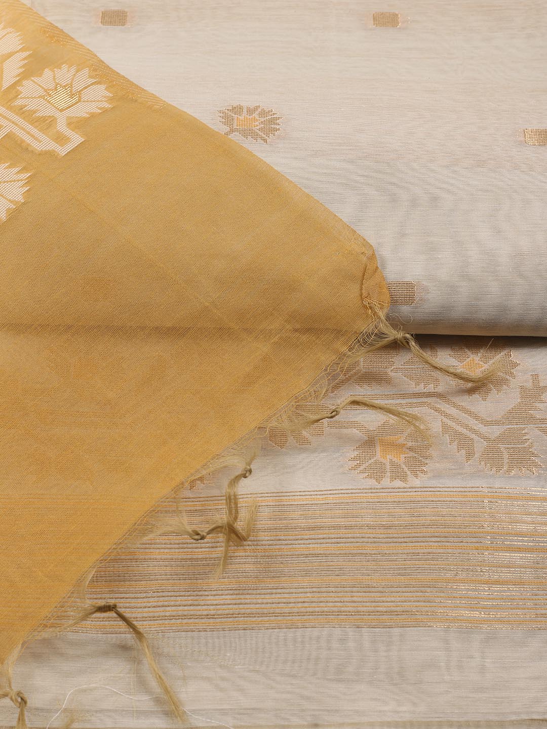 Jamdani Chanderi Unstitched Suit Piece With Dupatta