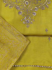 Woven Chanderi Unstitched Suit Piece With Dupatta