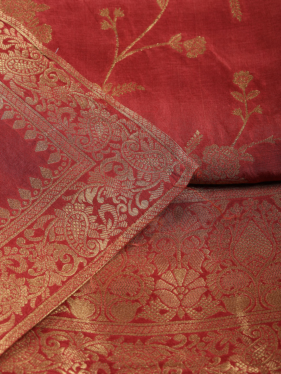 Neck Embroidered Chanderi Unstitched Suit With Dupatta