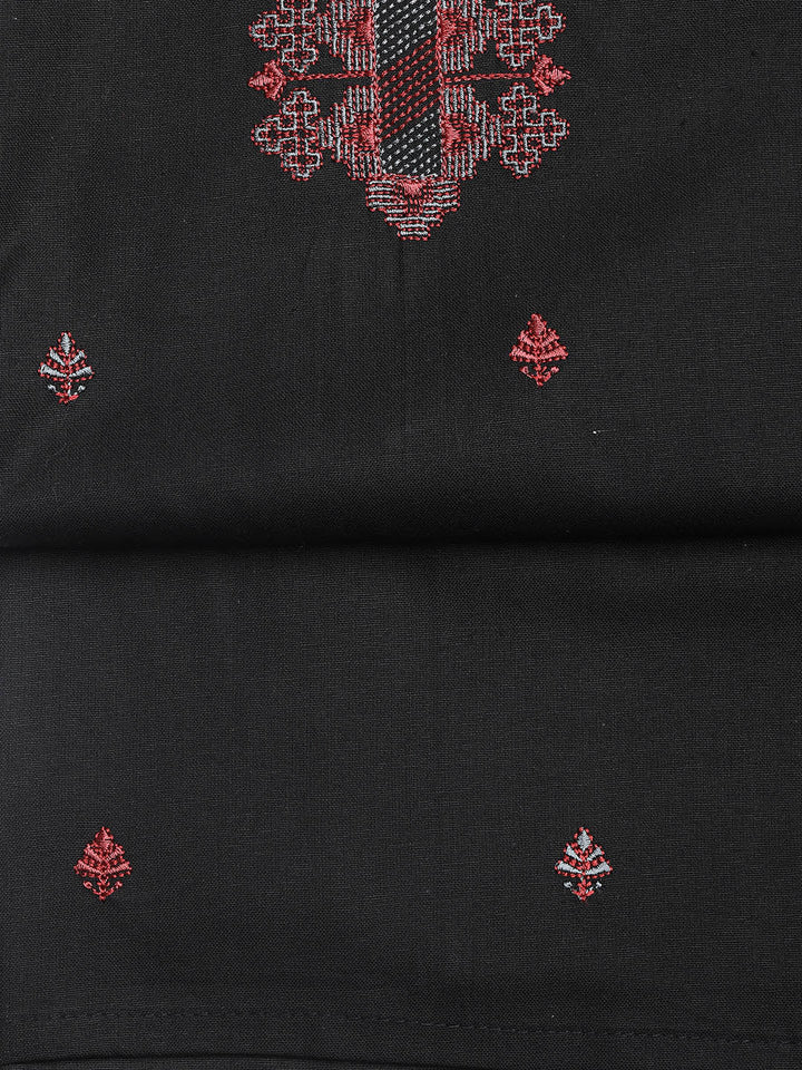 Neck Embroidered Cotton Blend Unstitched Suit With Dupatta
