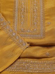 Neck Embroidered Tissue Unstitched Suit With Dupatta