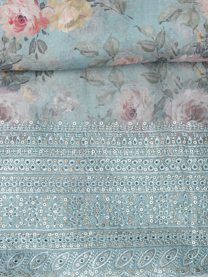 Printed Muslin Unstitched Suit With Dupatta