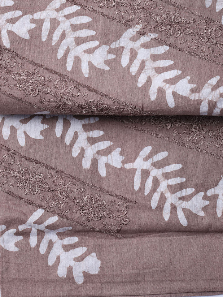 Printed Cotton Blend Unstitched Suit With Dupatta