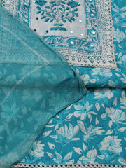 Printed Cotton Blend Unstitched Suit Piece With Dupatta