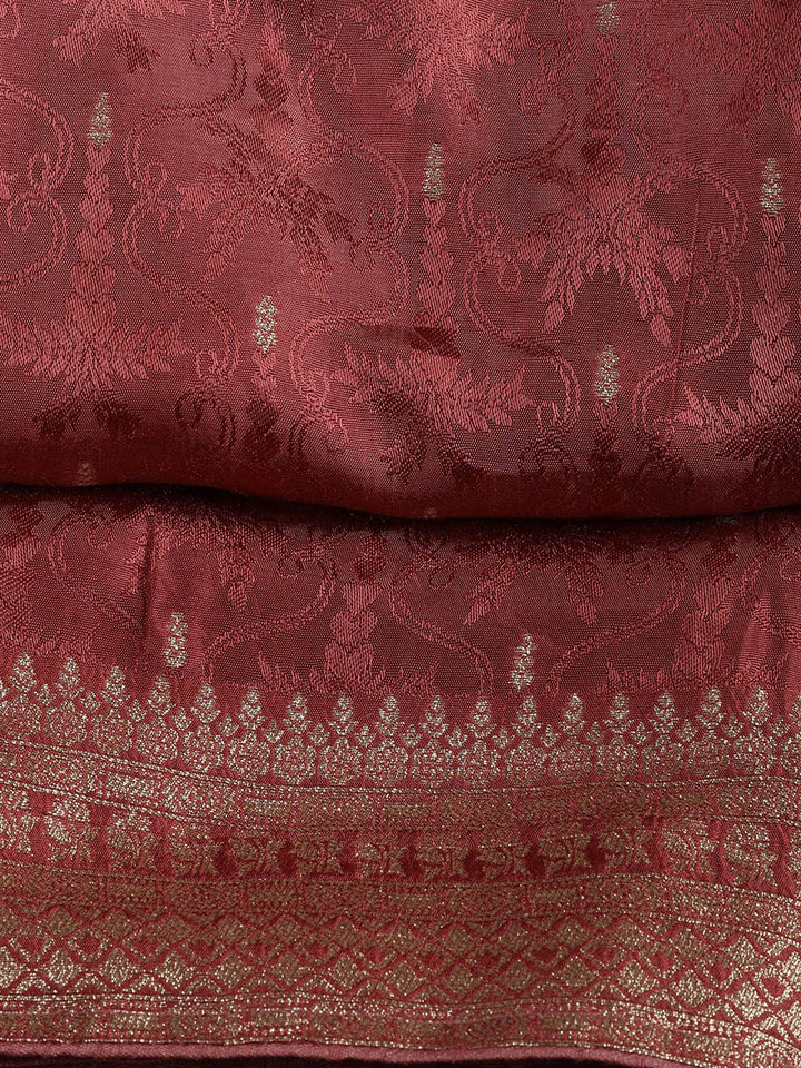 Embroidery Chanderi Unstitched Suit With Dupatta