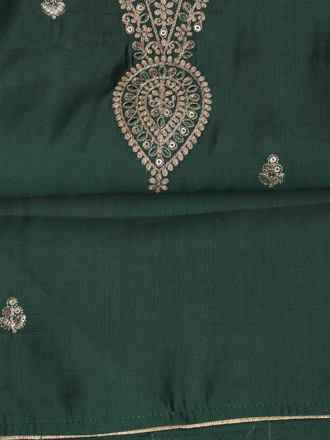 Embroidered Chanderi Unstitched Suit Piece With Dupatta