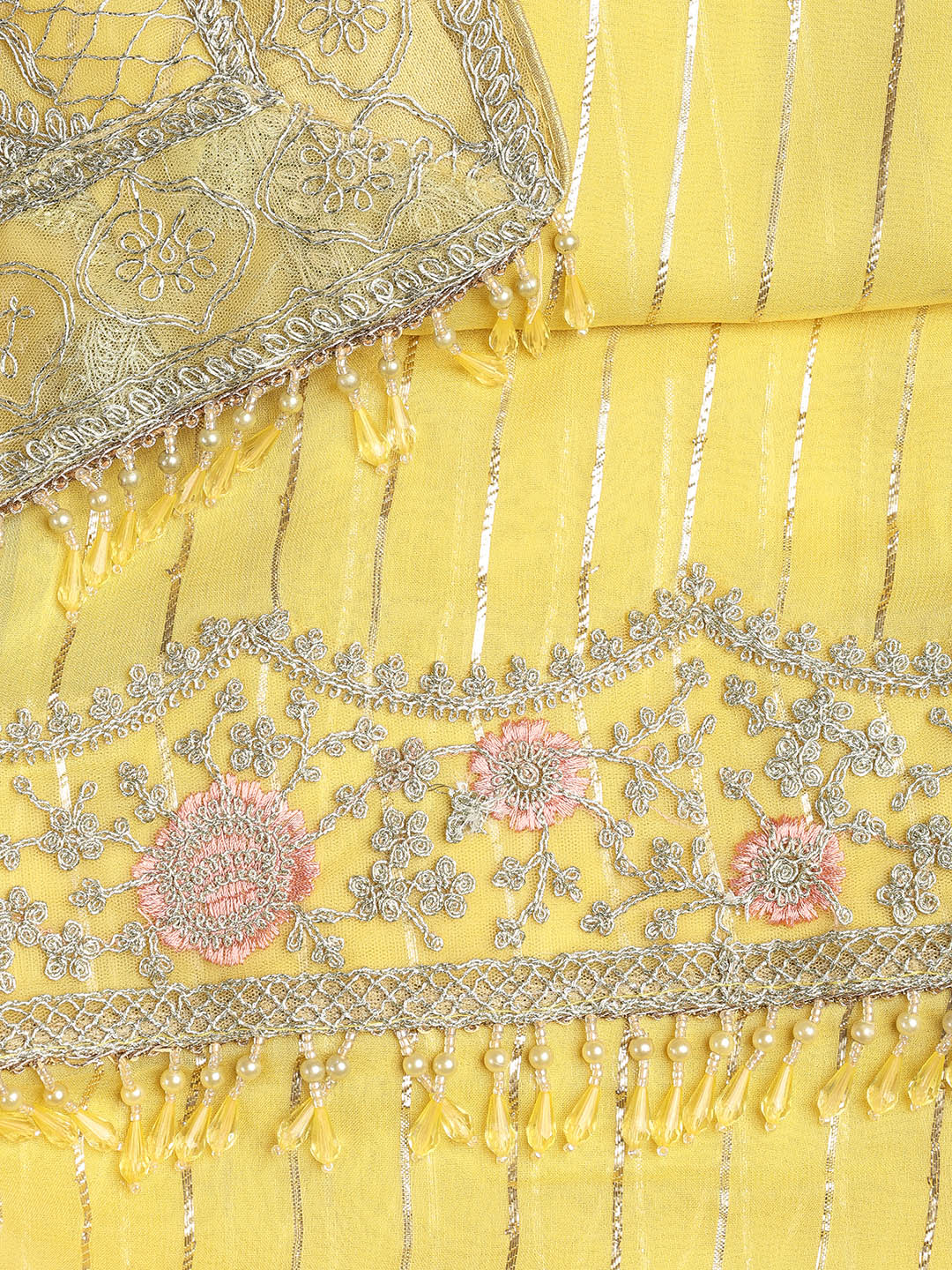 Embroidered Georgette Unstitched Suit Piece With Dupatta