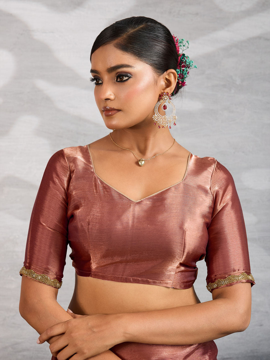 Embroidered Burberry Saree