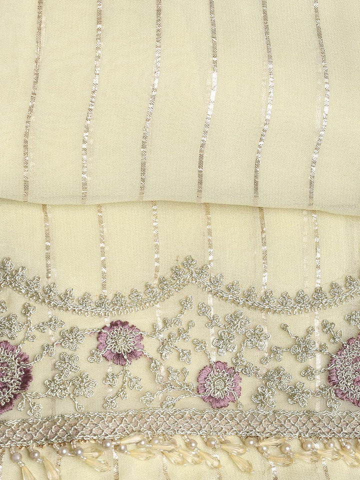 Embroidered Georgette Unstitched Suit Piece With Dupatta