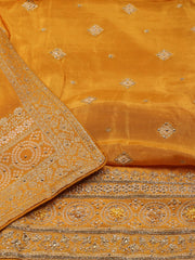 Woven Art Silk Unstitched Suit Piece With Dupatta