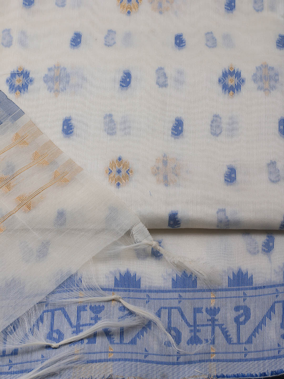 Jamdani Chanderi Unstitched Suit Piece With Dupatta