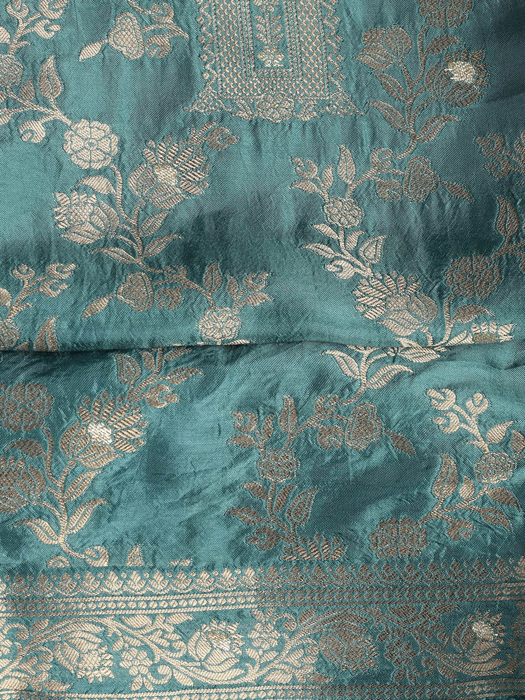 Embroidered Chanderi Unstitched Suit Piece With Dupatta