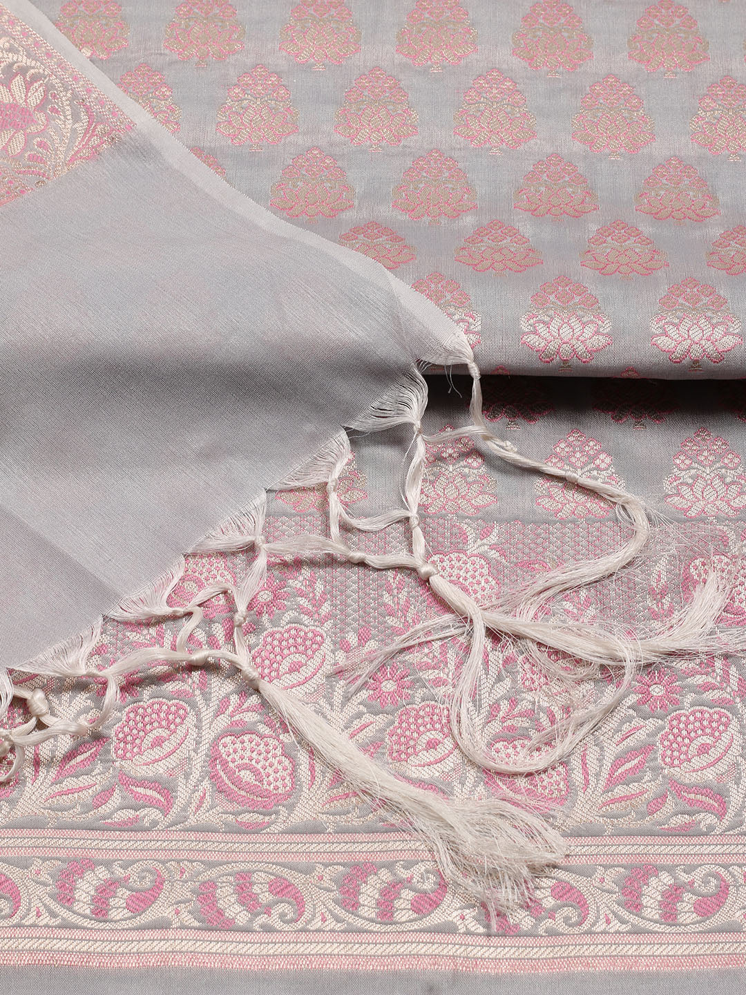 Woven Chanderi Unstitched Suit Piece With Dupatta