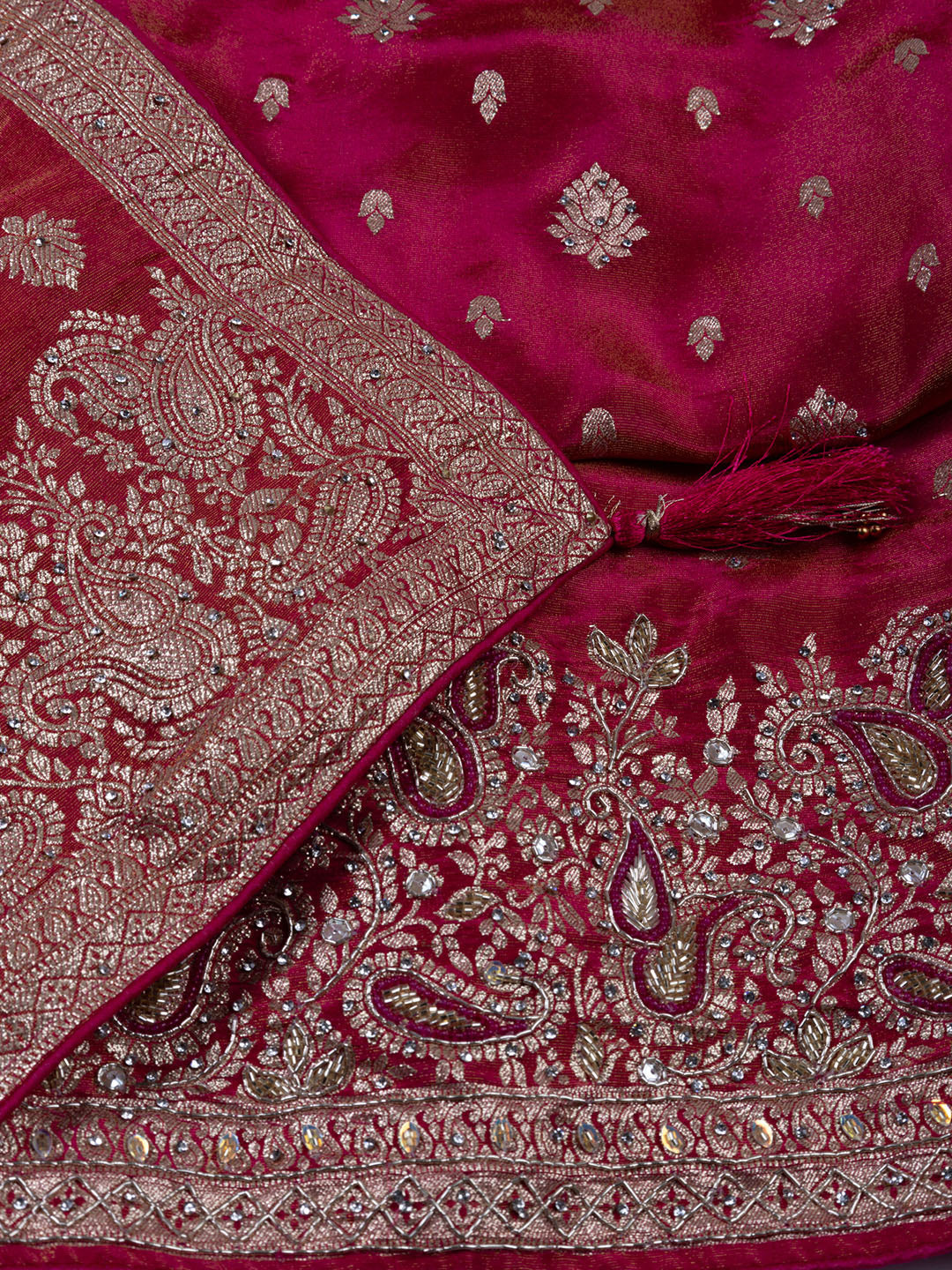 Embroidered Tissue Unstitched Suit With Dupatta