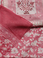 Printed Cotton Blend Unstitched Suit Piece With Dupatta