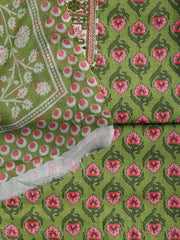 Printed Cotton Blend Unstitched Suit With Dupatta