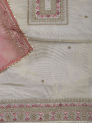 Neck Embroidery Tissue Unstitched Suit With Dupatta