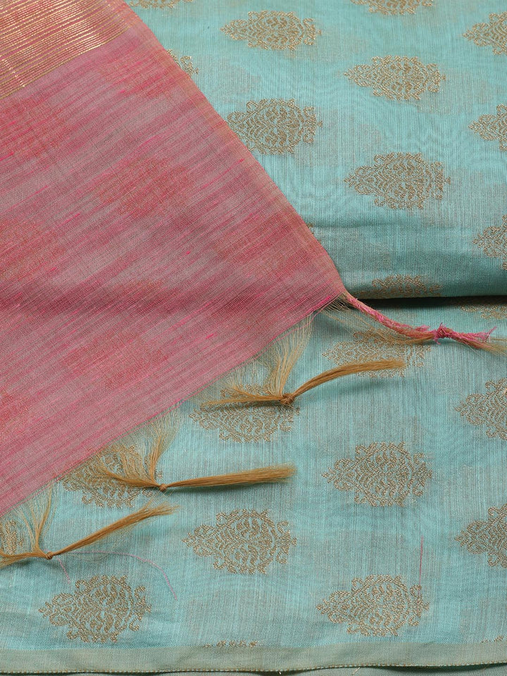 Jamdani Chanderi Unstitched Suit Piece With Dupatta