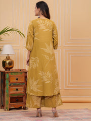 Digital Printed Cotton Blend Kurta With Pants