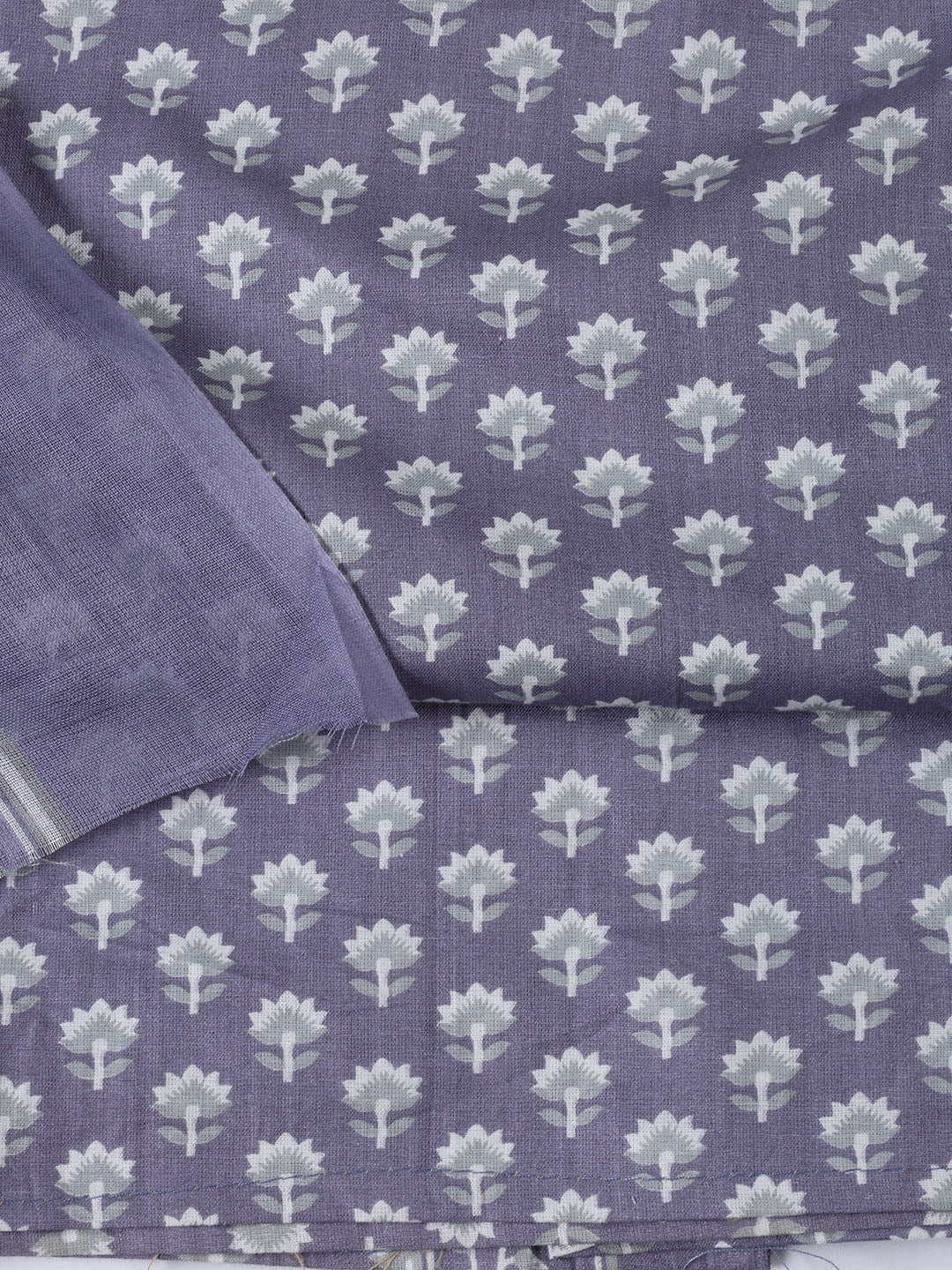 Neck Patti Cotton Blend Unstitched Suit With Dupatta