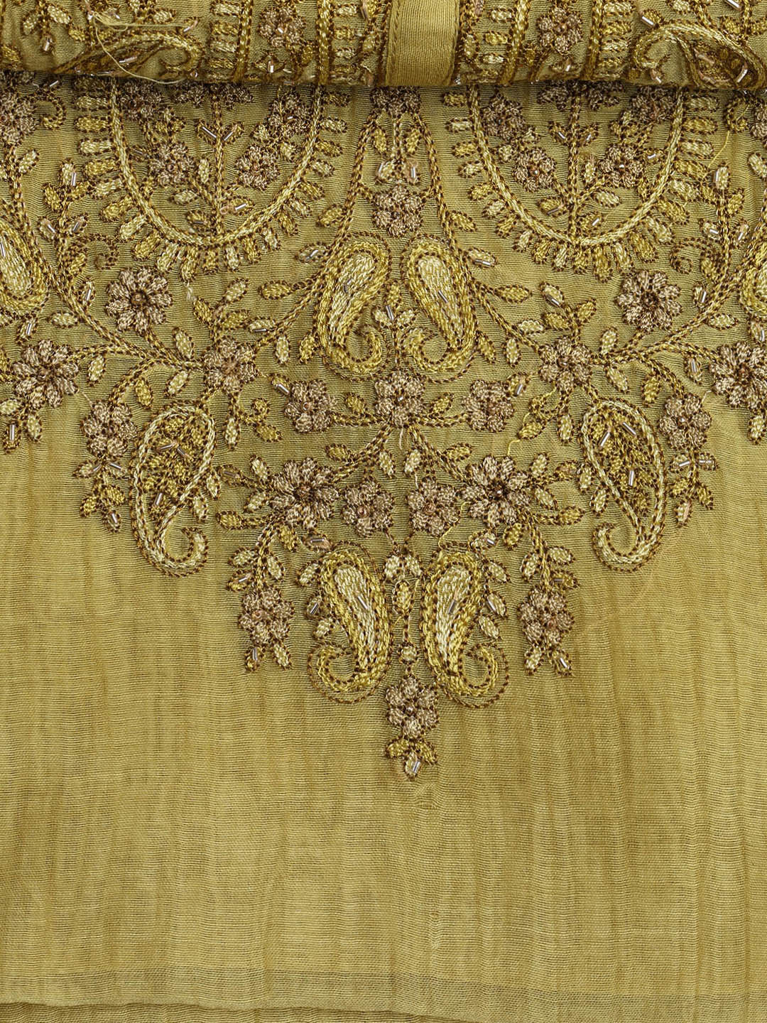 Embroidery Chanderi Unstitched Suit With Dupatta