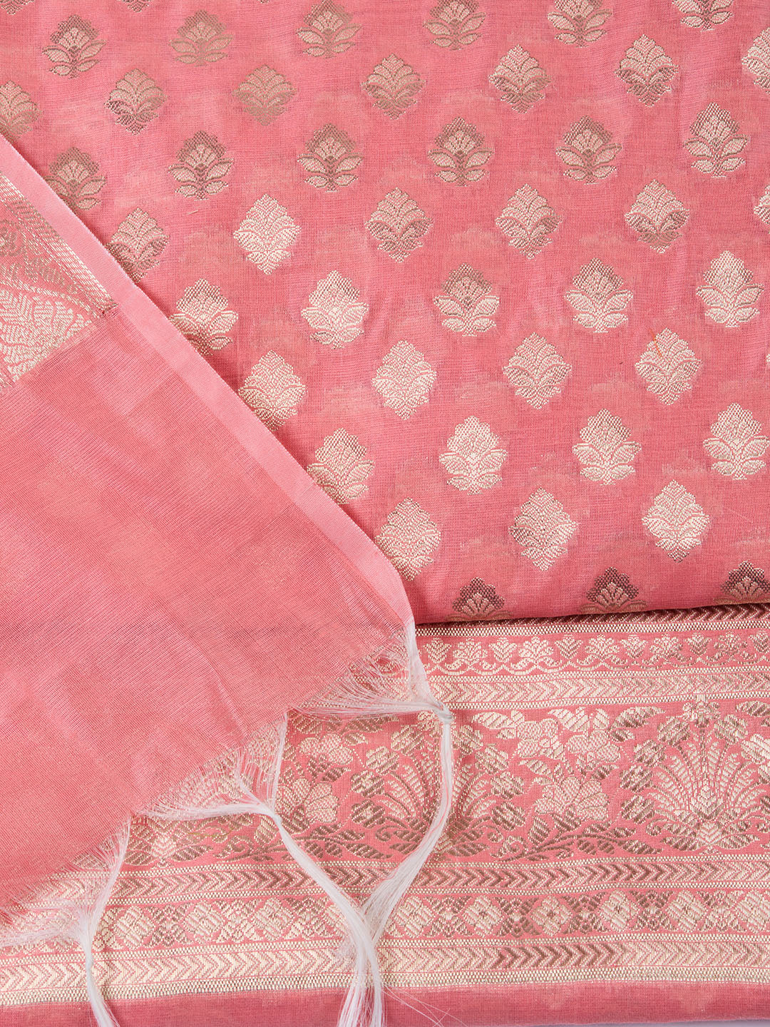 Woven Chanderi Unstitched Suit With Dupatta