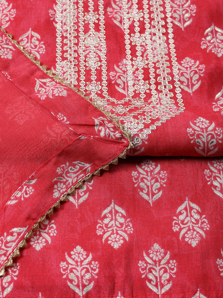 Neck Embroidery Cotton Unstitched Suit Dupatta