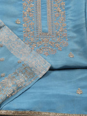 Neck Embroidered Tissue Unstitched Suit With Dupatta