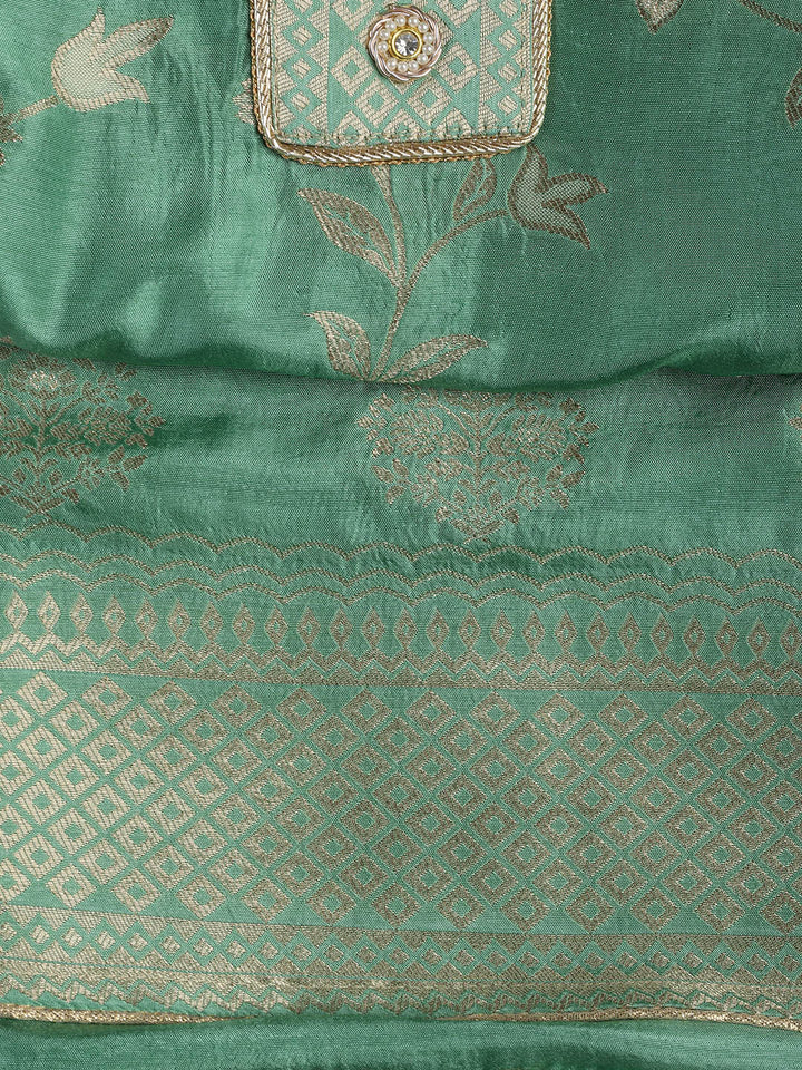 Embroidery Chanderi Unstitched Suit With Dupatta