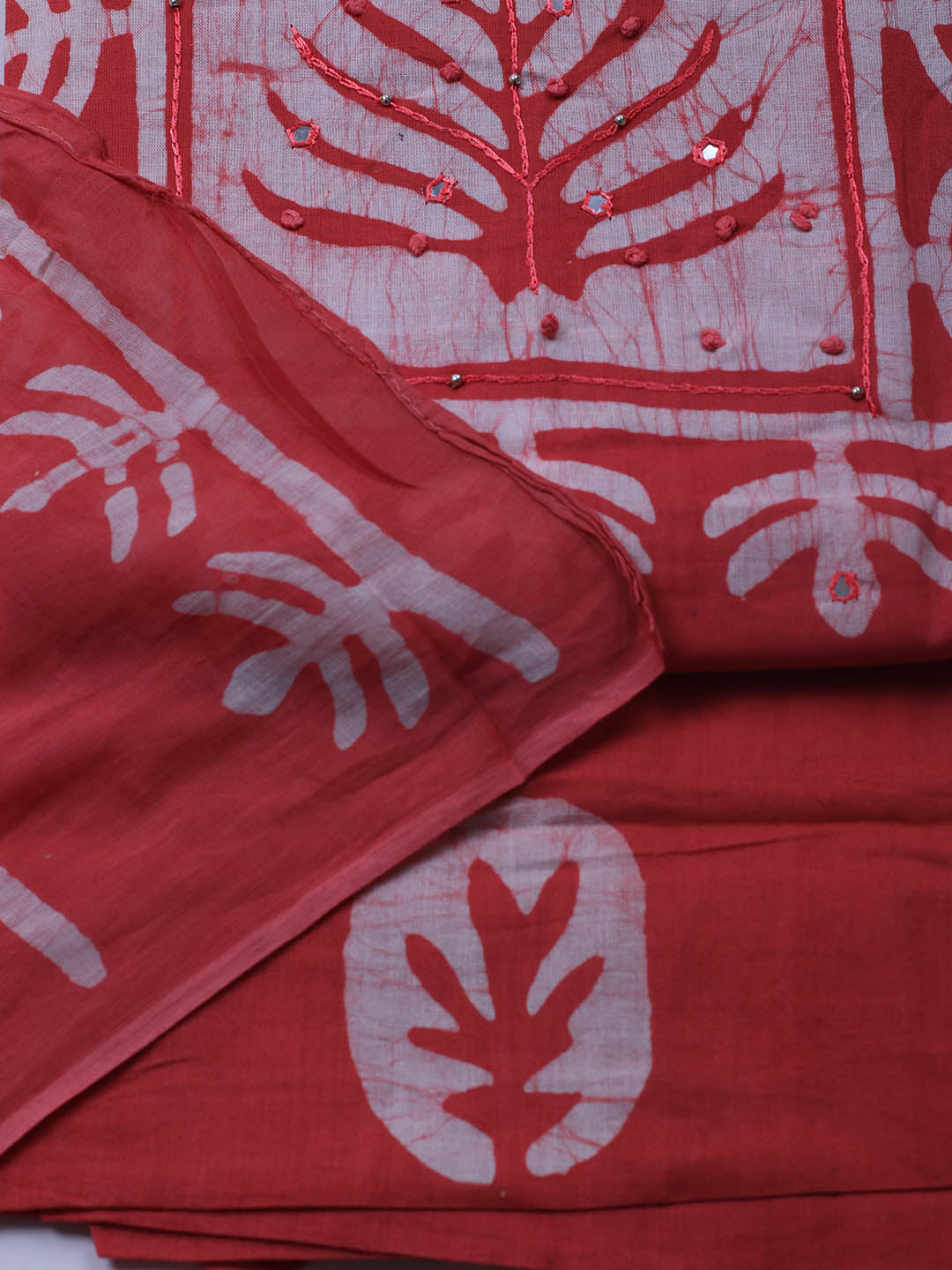 Printed Cotton Blend Unstitched Suit With Dupatta
