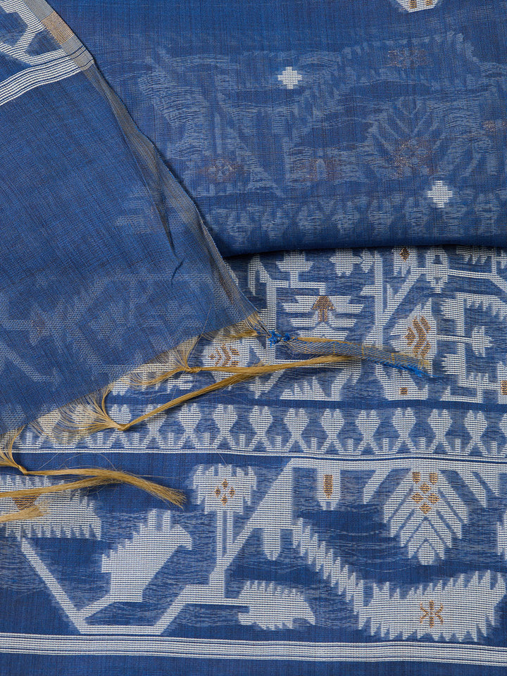 Jamdani Chanderi Unstitched Suit Piece With Dupatta