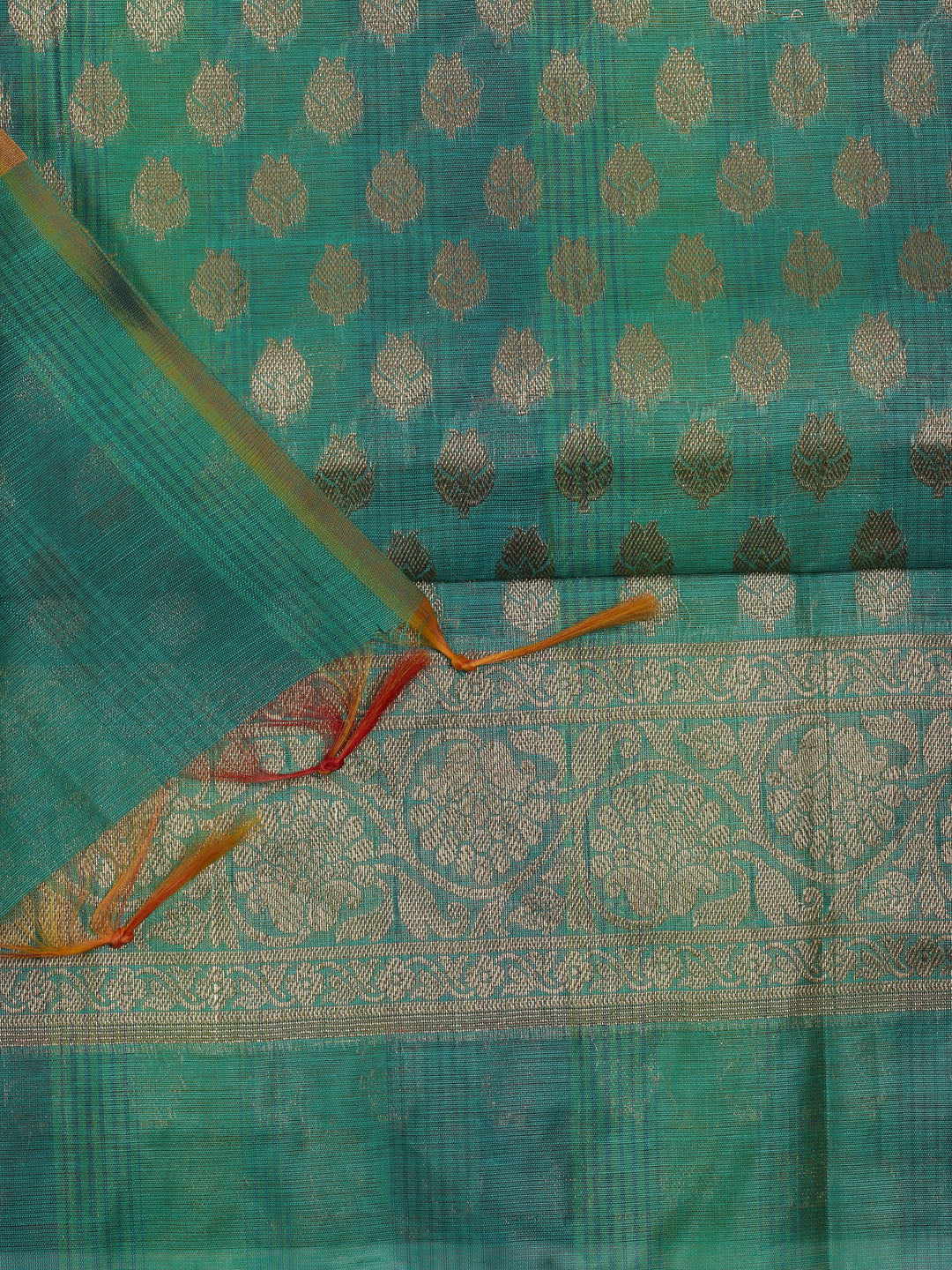 Woven Design Chanderi Unstitched Suit With Dupatta