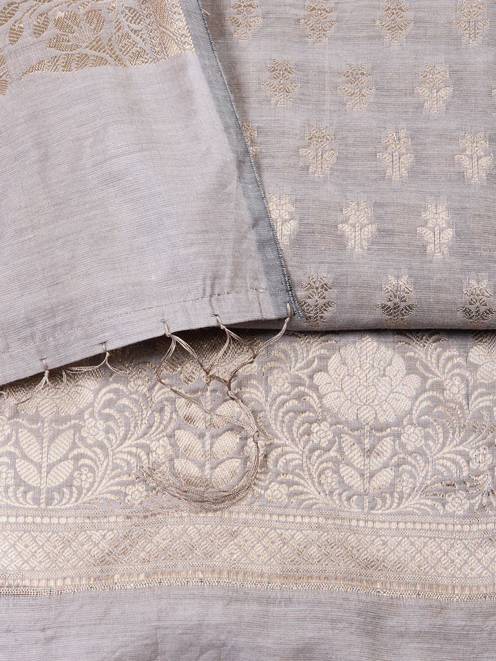 Woven Chanderi Unstitched Suit With Dupatta