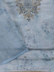 Neck Embroidery Tissue Unstitched Suit With Dupatta