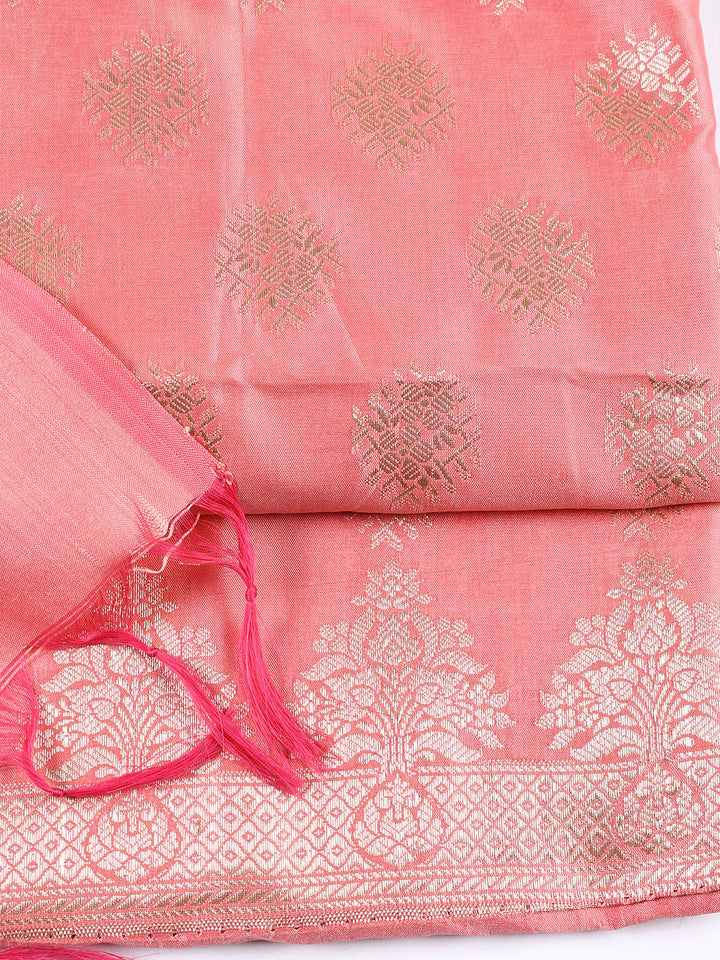Woven Chanderi Unstitched Suit Piece With Dupatta