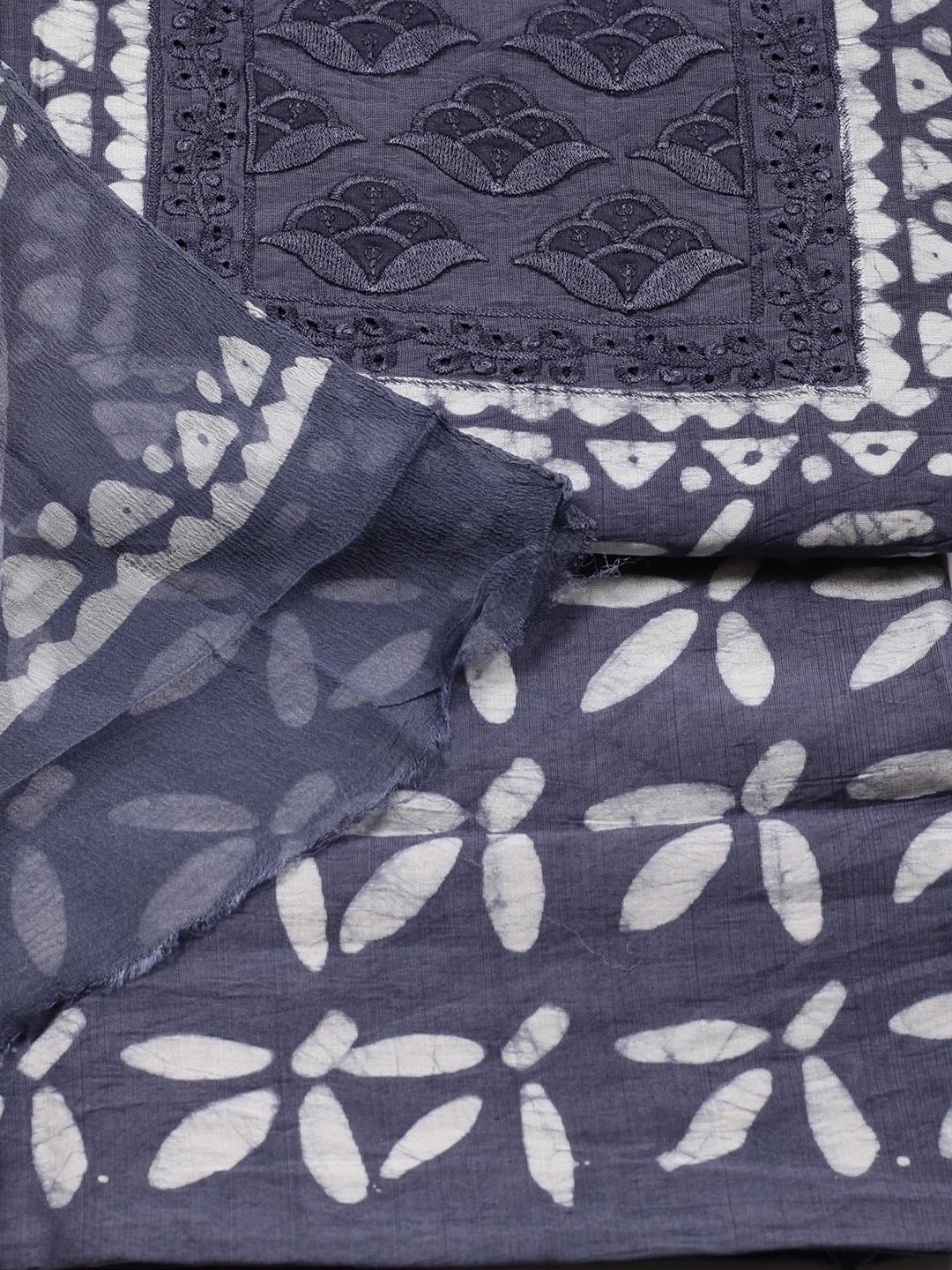 Printed Cotton Blend Unstitched Suit Piece With Dupatta