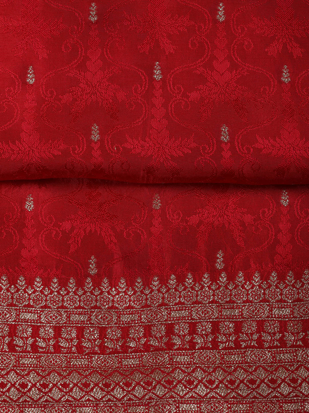 Embroidery Chanderi Unstitched Suit With Dupatta