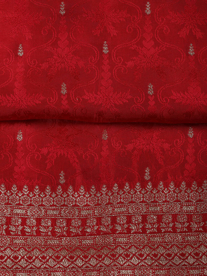 Embroidery Chanderi Unstitched Suit With Dupatta