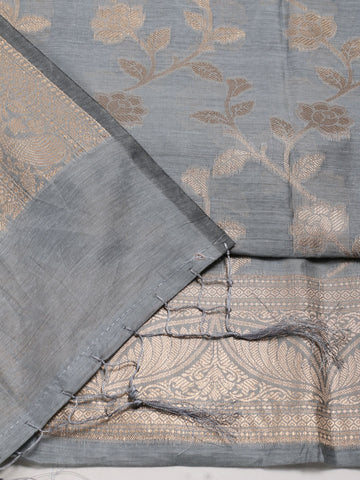 Woven Chanderi Unstitched Suit With Dupatta