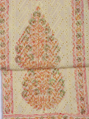Neck Work Cotton Blend Unstitched Suit With Dupatta