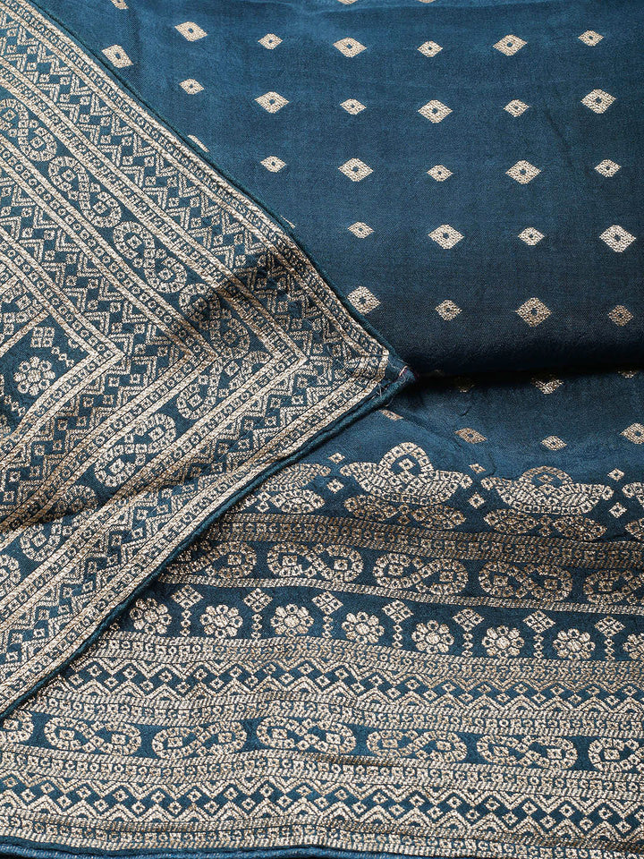 Woven Chanderi Unstitched Suit Piece With Dupatta