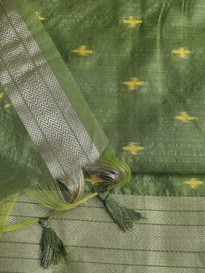Woven Chanderi Unstitched Suit Piece With Dupatta