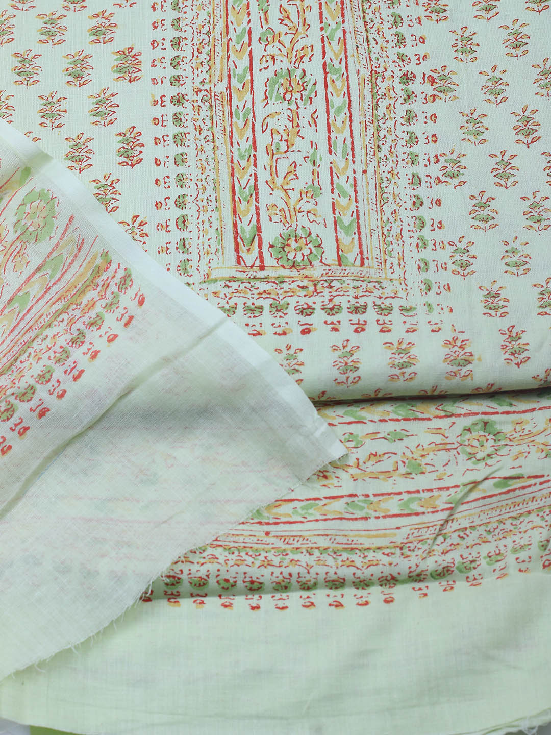 Printed Cotton Blend Unstitched Suit Piece With Dupatta