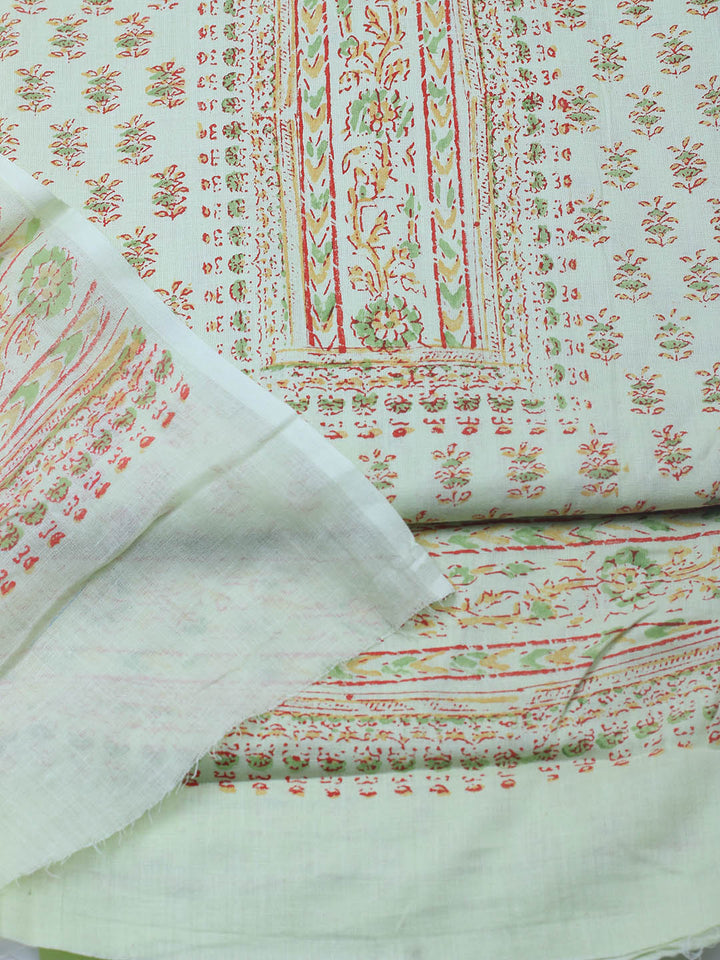 Printed Cotton Blend Unstitched Suit Piece With Dupatta