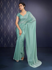 Stone Work Art Crepe Saree