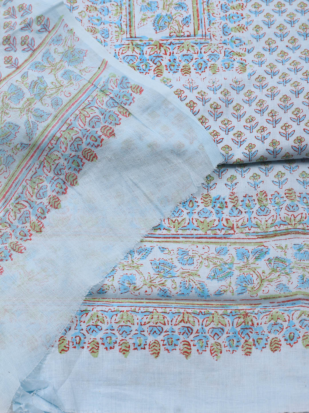 Printed Cotton Blend Unstitched Suit Piece With Dupatta