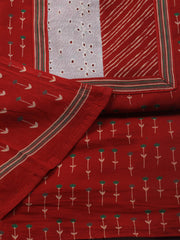 Printed Cotton Blend Unstitched Suit With Dupatta