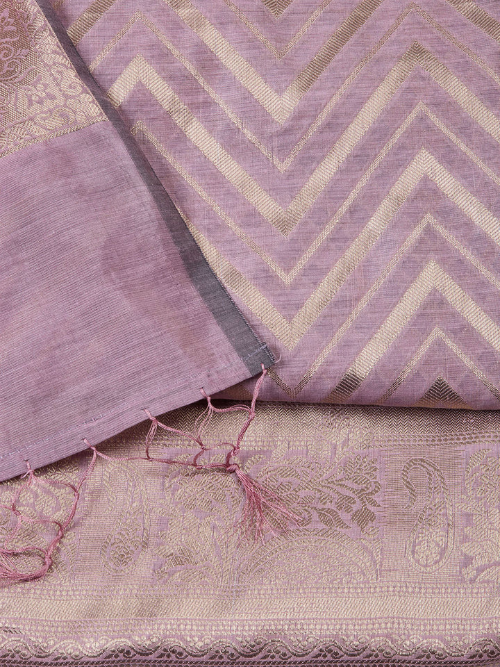 Woven Chanderi Unstitched Suit With Dupatta