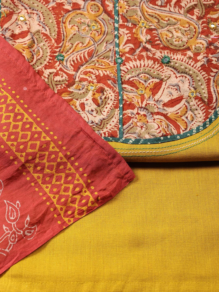 Printed Cotton Blend Unstitched Suit Piece With Dupatta